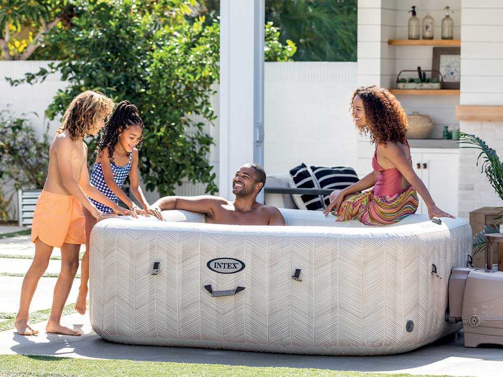 Intex cuadrada Chevron Deluxe 28472EX – Ø193×71 cm – Piscina de hidromasaje spa - Imagen 5