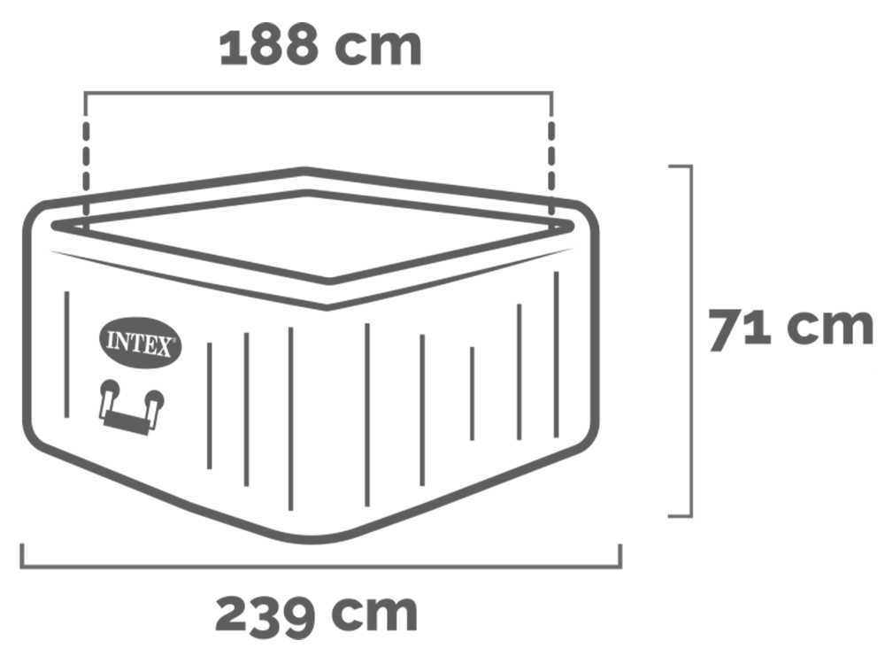 Intex cuadrada Chevron Deluxe 28472EX – Ø193×71 cm – Piscina de hidromasaje spa - Imagen 2