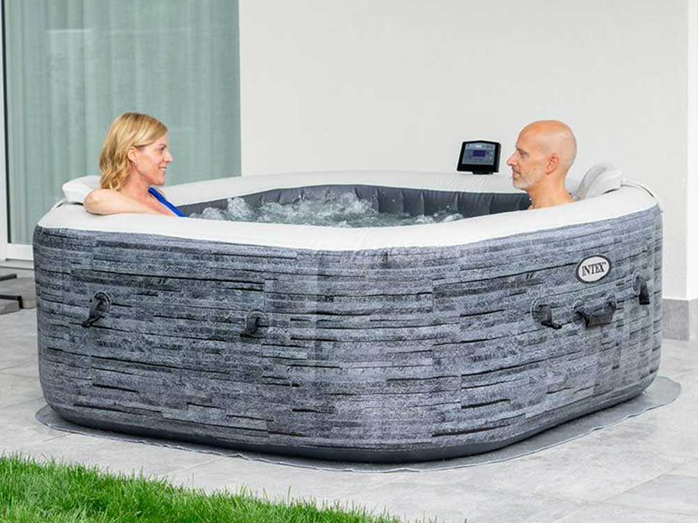 Intex Cuadrada Greystone Deluxe 28450NP – Ø173×71 cm – Piscina de hidromasaje spa - Imagen 5