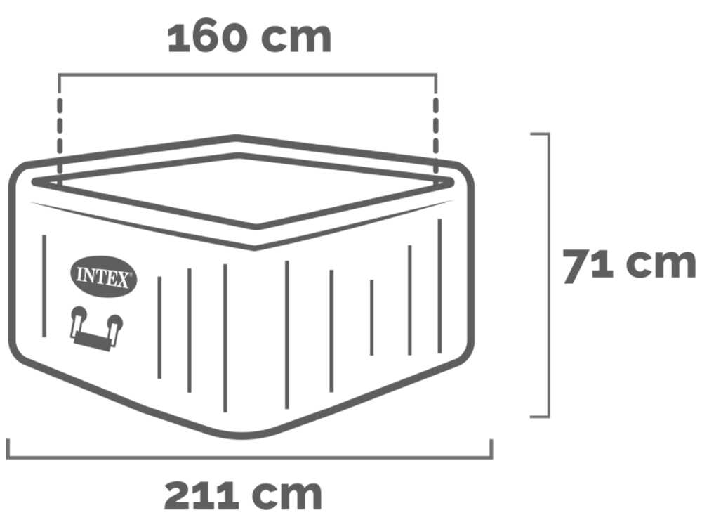 Intex Cuadrada Greystone Deluxe 28450NP – Ø173×71 cm – Piscina de hidromasaje spa - Imagen 2