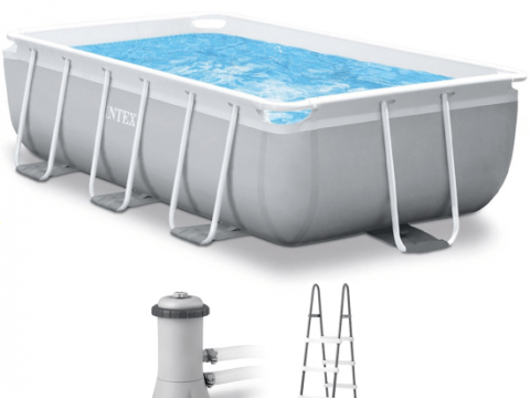 Intex Prisma Frame 26784NP – 300x175x80 cm – Piscina elevada + Depuradora y escalera