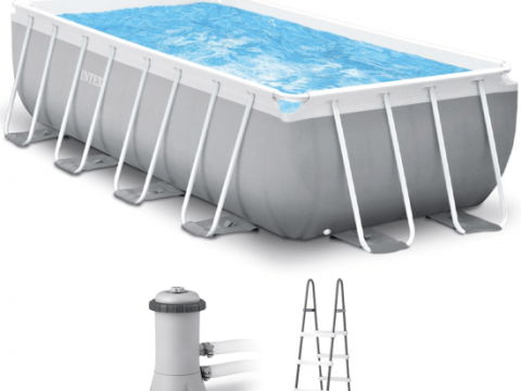 Intex Prisma Frame 26788NP – 400x200x100 cm – Piscina elevada + Depuradora y escalera