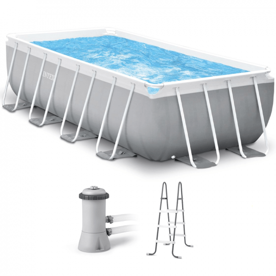 Intex Prisma Frame 26790NP – 400x200x122 cm – Piscina elevada + Depuradora y escalera