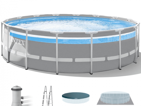 Intex Prisma Frame Clearview 26722NP – Ø427×107 cm – Piscina redonda