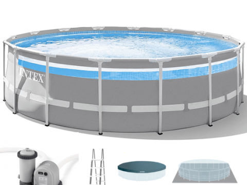 Intex Prisma Frame Clearview 26730NP – Ø488×122 cm – Piscina redonda