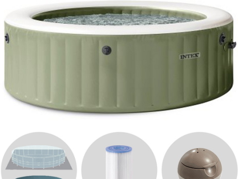 Intex redonda Bubble Massage 28412NP – Ø236×71 cm – Piscina de hidromasaje spa