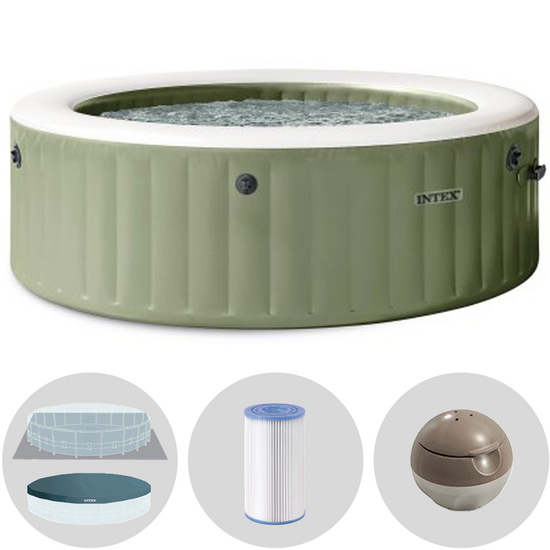 Intex redonda Bubble Massage 28412NP – Ø236×71 cm – Piscina de hidromasaje spa