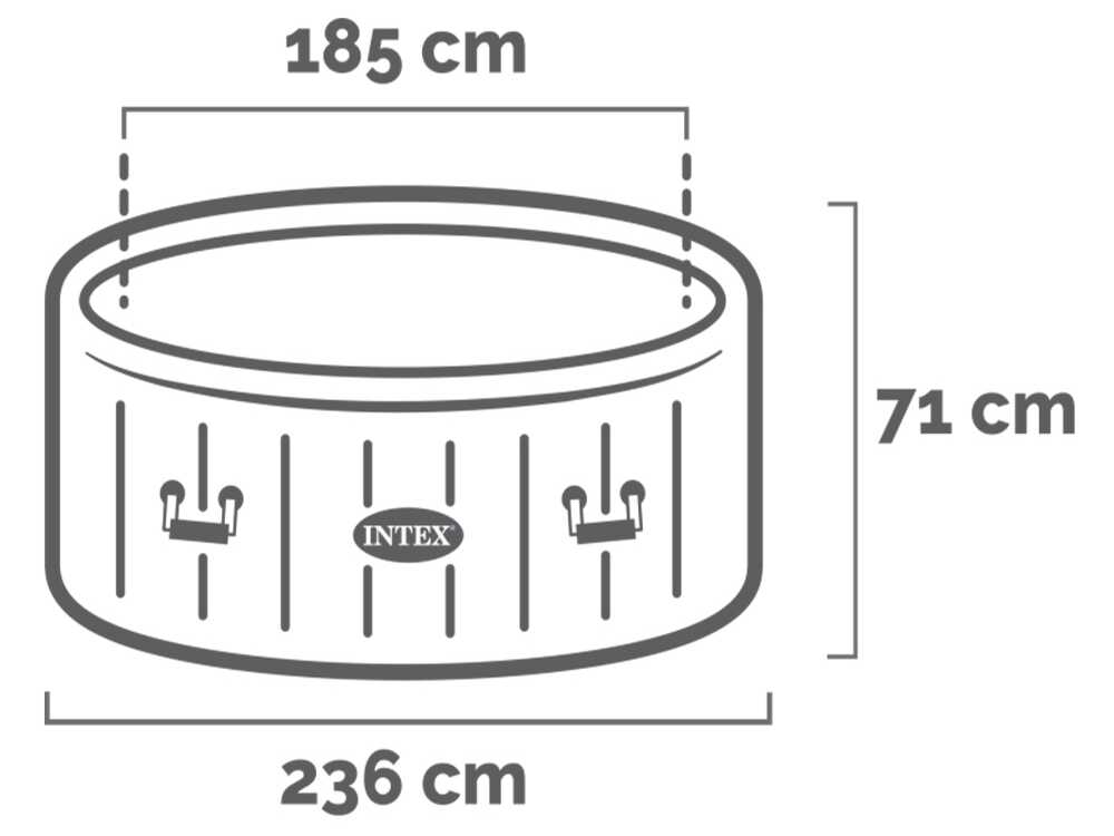 Intex redonda Bubble Massage 28412NP – Ø236×71 cm – Piscina de hidromasaje spa - Imagen 4