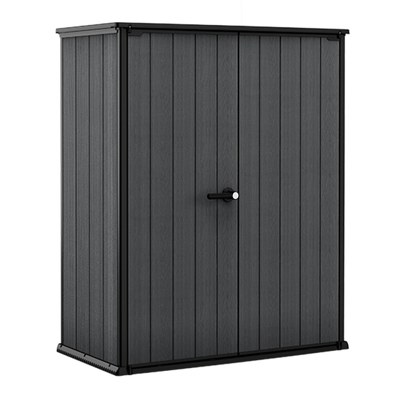 Keter Cortina Alto – Armario de jardín para herramientas – 140 x 73,6 x 170,4 cm