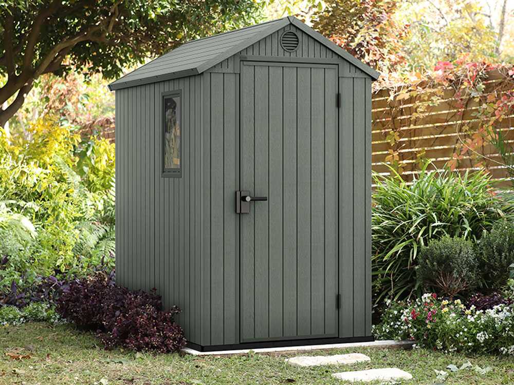 Keter Darwin verde – Caseta para herramientas – Con ventana lateral – 125.8×184.5×205 cm - Imagen 4