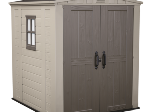 Keter Factor beige – Caseta de jardín – Con ventana lateral – 178×195.5×208 cm