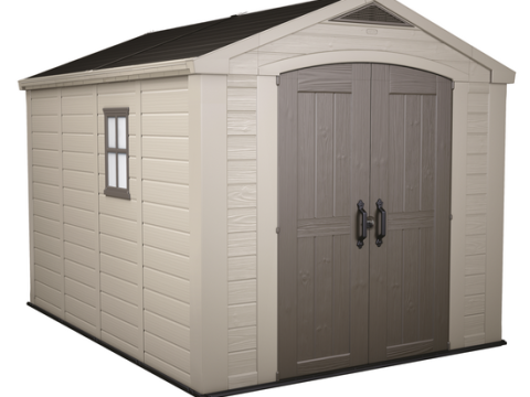 Keter Factor beige – Caseta de jardín – Con ventana lateral – 256.5×331.5×243 cm