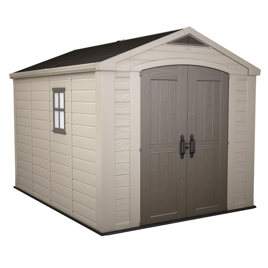 Keter Factor beige – Caseta de jardín – Con ventana lateral – 256.5×331.5×243 cm