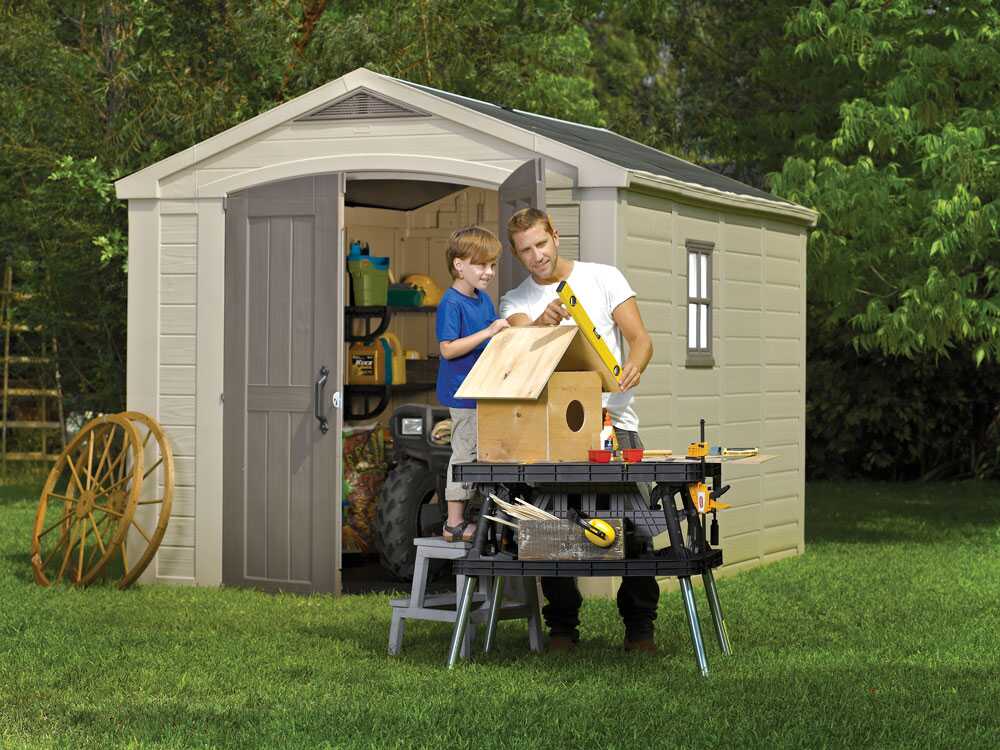Keter Factor beige – Caseta de jardín – Con ventana lateral – 256.5×331.5×243 cm - Imagen 5