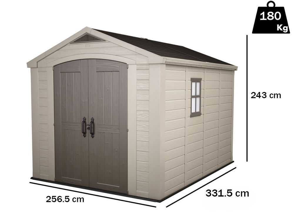 Keter Factor beige – Caseta de jardín – Con ventana lateral – 256.5×331.5×243 cm - Imagen 2