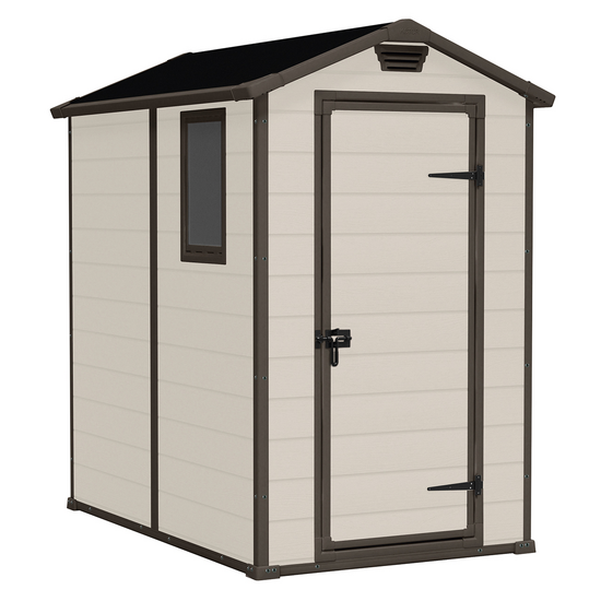 Keter Manor beige – Caseta de jardín – Con ventana lateral – 130x192x198 cm