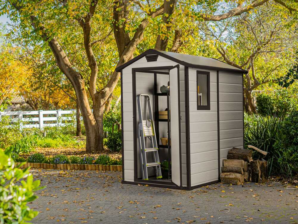 Keter Manor beige – Caseta de jardín – Con ventana lateral – 130x192x198 cm - Imagen 5