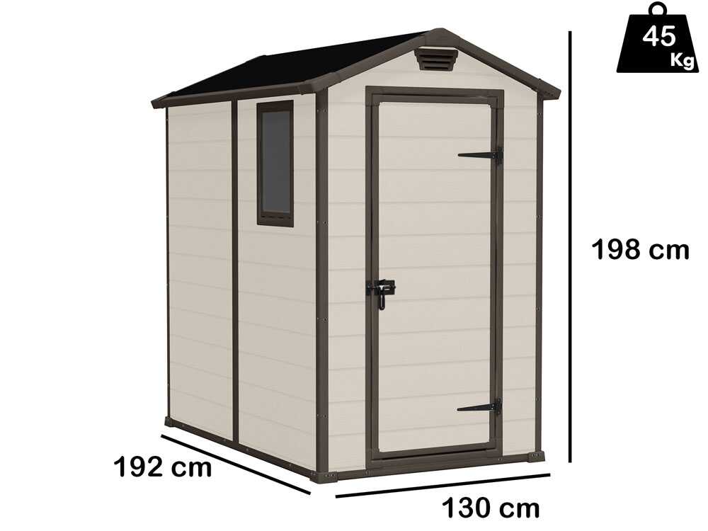 Keter Manor beige – Caseta de jardín – Con ventana lateral – 130x192x198 cm - Imagen 2
