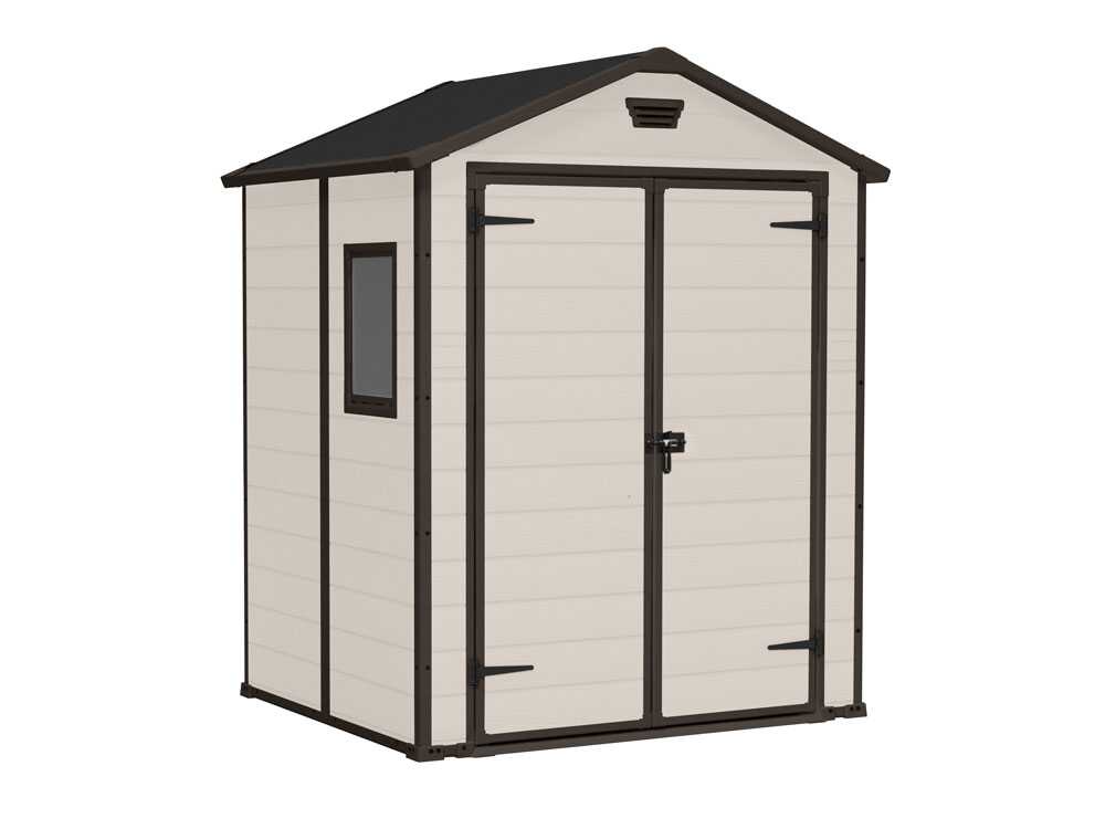 Keter Manor beige – Caseta de jardín – Con ventana lateral – 185x152x226 cm - Imagen 3