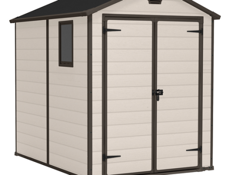 Keter Manor beige – Caseta de jardín – Con ventana lateral – 185x236x227 cm