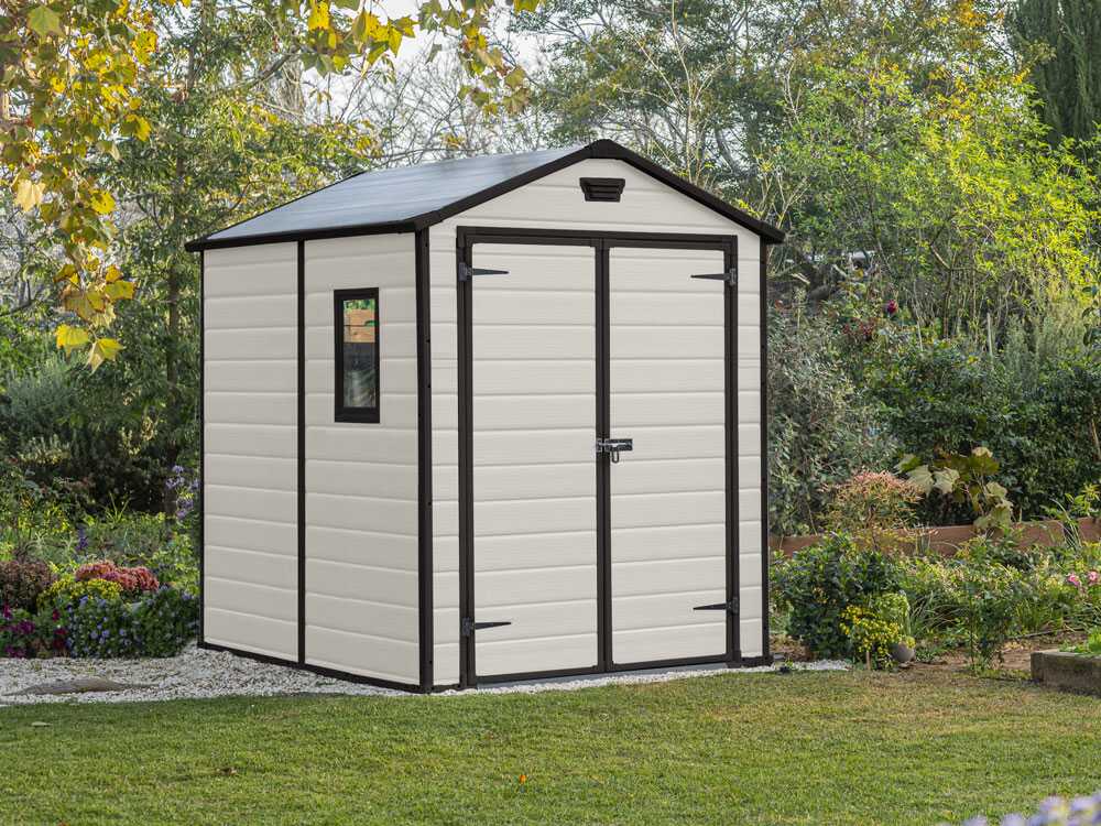 Keter Manor beige – Caseta de jardín – Con ventana lateral – 185x236x227 cm - Imagen 4