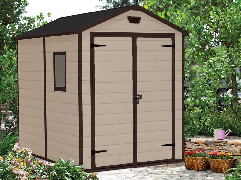 Keter Manor beige – Caseta de jardín – Con ventana lateral – 185x236x227 cm - Imagen 5