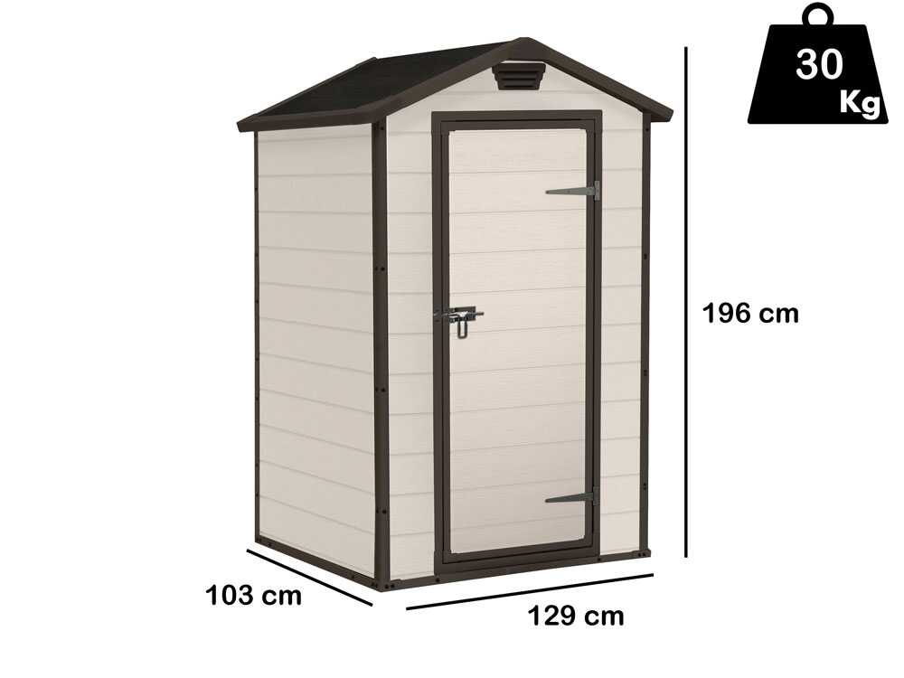 Keter Manor beige – Caseta para herramientas de jardín – 129x103x196 cm - Imagen 2