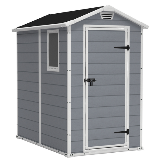 Keter Manor gris – Caseta de jardín – Con ventana lateral – 130x192x198 cm