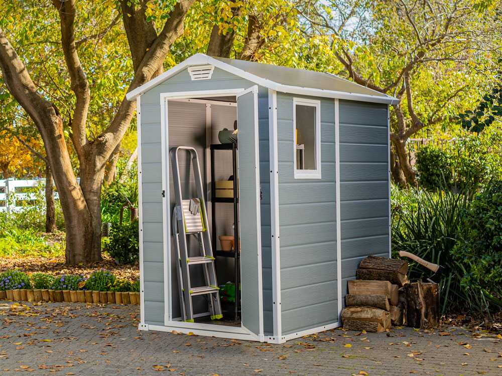 Keter Manor gris – Caseta de jardín – Con ventana lateral – 130x192x198 cm - Imagen 5