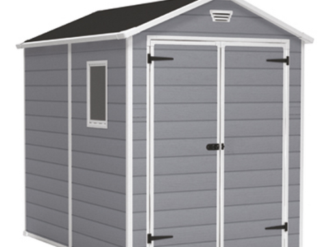 Keter Manor gris – Caseta de jardín – Con ventana lateral – 186x237x227 cm