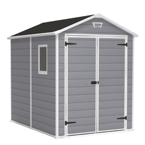 Keter Manor gris – Caseta de jardín – Con ventana lateral – 186x237x227 cm