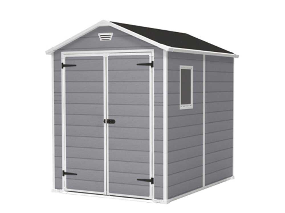 Keter Manor gris – Caseta de jardín – Con ventana lateral – 186x237x227 cm - Imagen 4