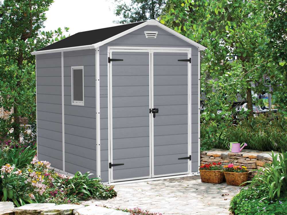 Keter Manor gris – Caseta de jardín – Con ventana lateral – 186x237x227 cm - Imagen 5