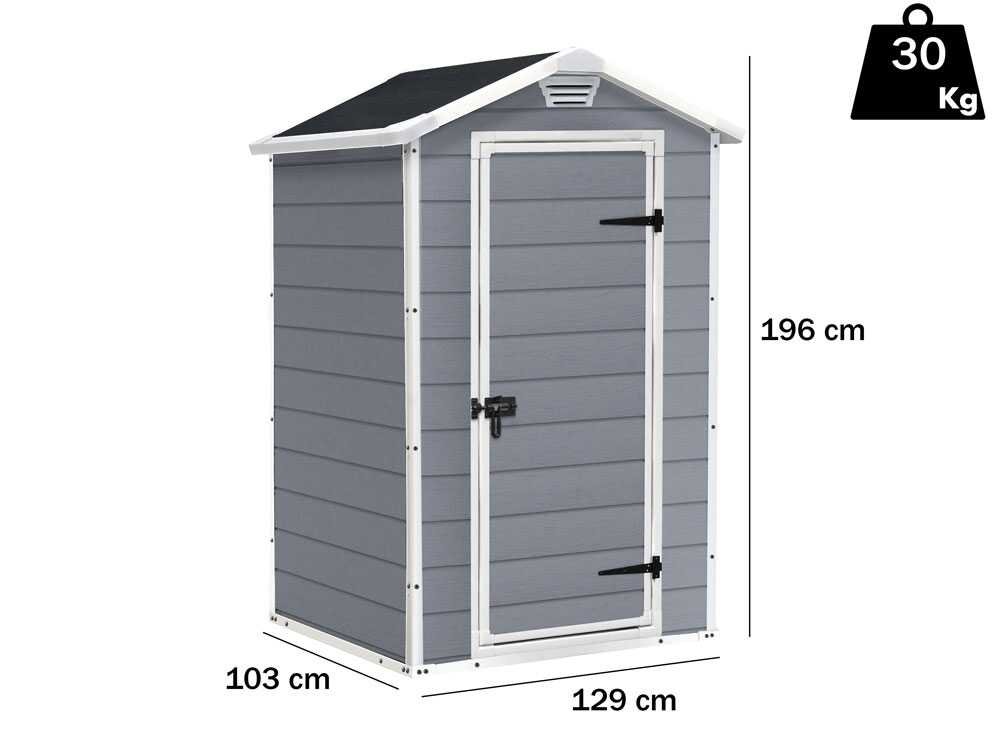 Keter Manor gris – Caseta de jardín para herramientas – 129x103x196 cm - Imagen 2