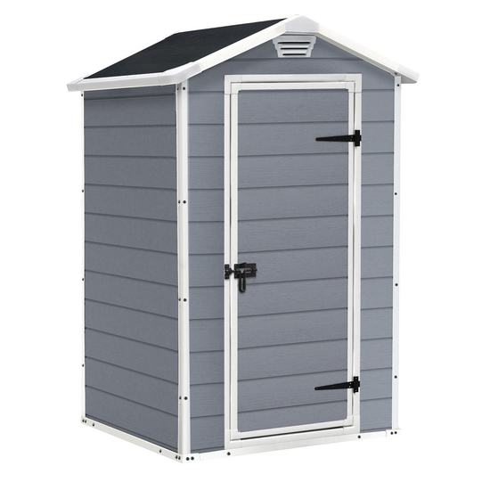 Keter Manor gris – Caseta de jardín para herramientas – 129x103x196 cm