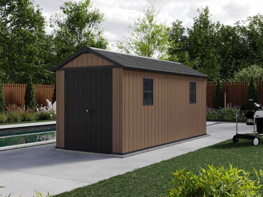 Keter Newton plus 7515/1575 – Caseta de jardín – Con puerta de doble hoja y ventanas – 230 x 476 x 246 cm - Imagen 2