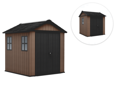Keter Newton plus 757/775 – Caseta de jardín – Con ventanas – 230 x 223,8 x 246 cm