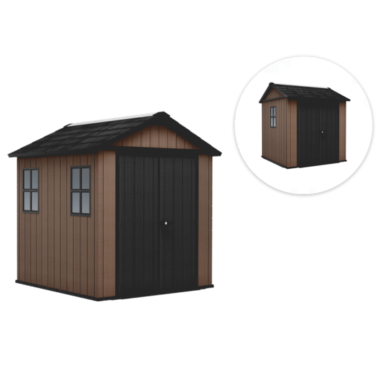 Keter Newton plus 757/775 – Caseta de jardín – Con ventanas – 230 x 223,8 x 246 cm