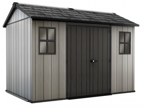 Keter Oakland 1175 – Caseta de jardín – Con ventanas frontales – 350x229x254 cm