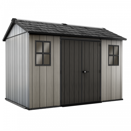 Keter Oakland 1175 – Caseta de jardín – Con ventanas frontales – 350x229x254 cm