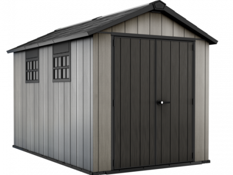 Keter Oakland 7511 – Caseta de jardín – Con puerta de doble hoja y ventanas – 230x350x242 cm