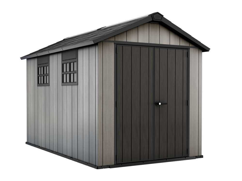 Keter Oakland 7511 – Caseta de jardín – Con puerta de doble hoja y ventanas – 230x350x242 cm - Imagen 3
