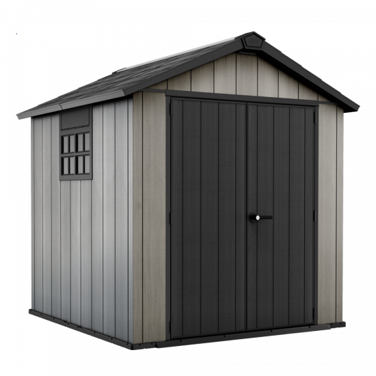 Keter Oakland 757 – Caseta de jardín – Con puerta de doble hoja y ventana -229×223.5×242 cm