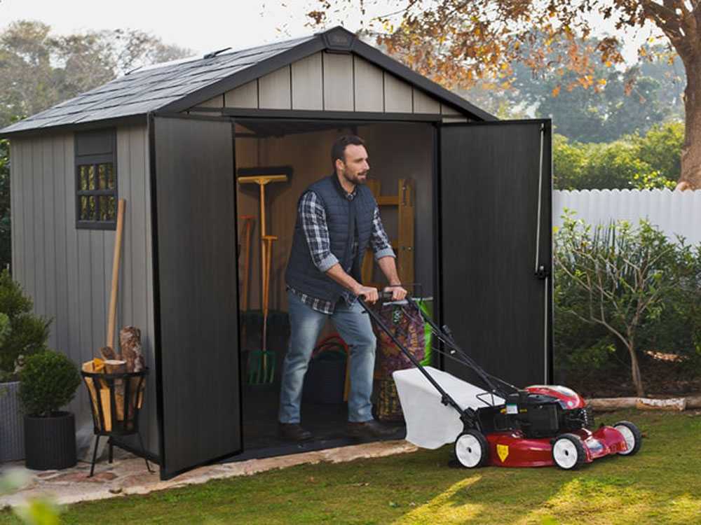 Keter Oakland 757 – Caseta de jardín – Con puerta de doble hoja y ventana -229×223.5×242 cm - Imagen 5