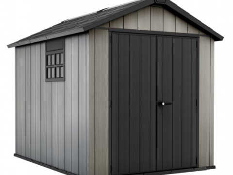 Keter Oakland 759 – Caseta de jardín – Con puerta de doble hoja y ventana – 229x287x242 cm
