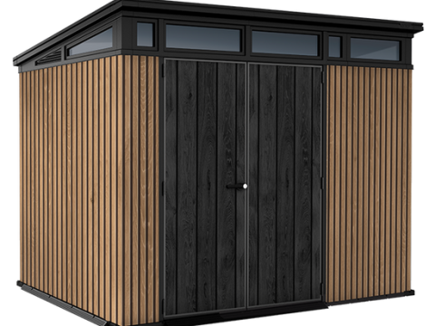 Keter Signature Venetian 9×7 – Caseta de jardín – Con puerta de doble hoja – 277x218x226 cm