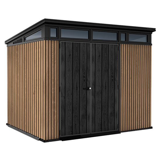Keter Signature Venetian 9×7 – Caseta de jardín – Con puerta de doble hoja – 277x218x226 cm