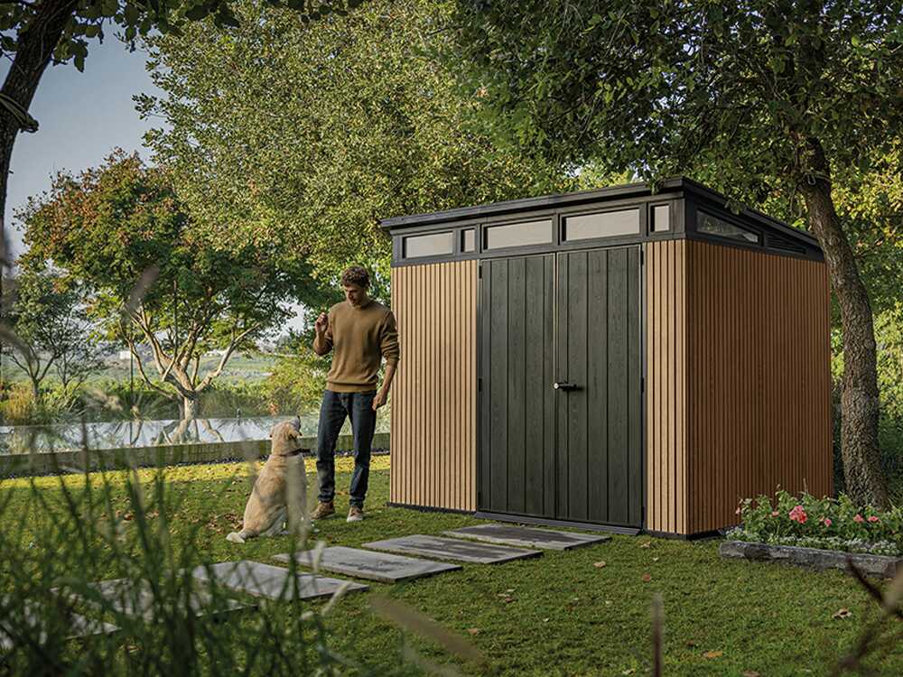 Keter Signature Venetian 9×7 – Caseta de jardín – Con puerta de doble hoja – 277x218x226 cm - Imagen 2