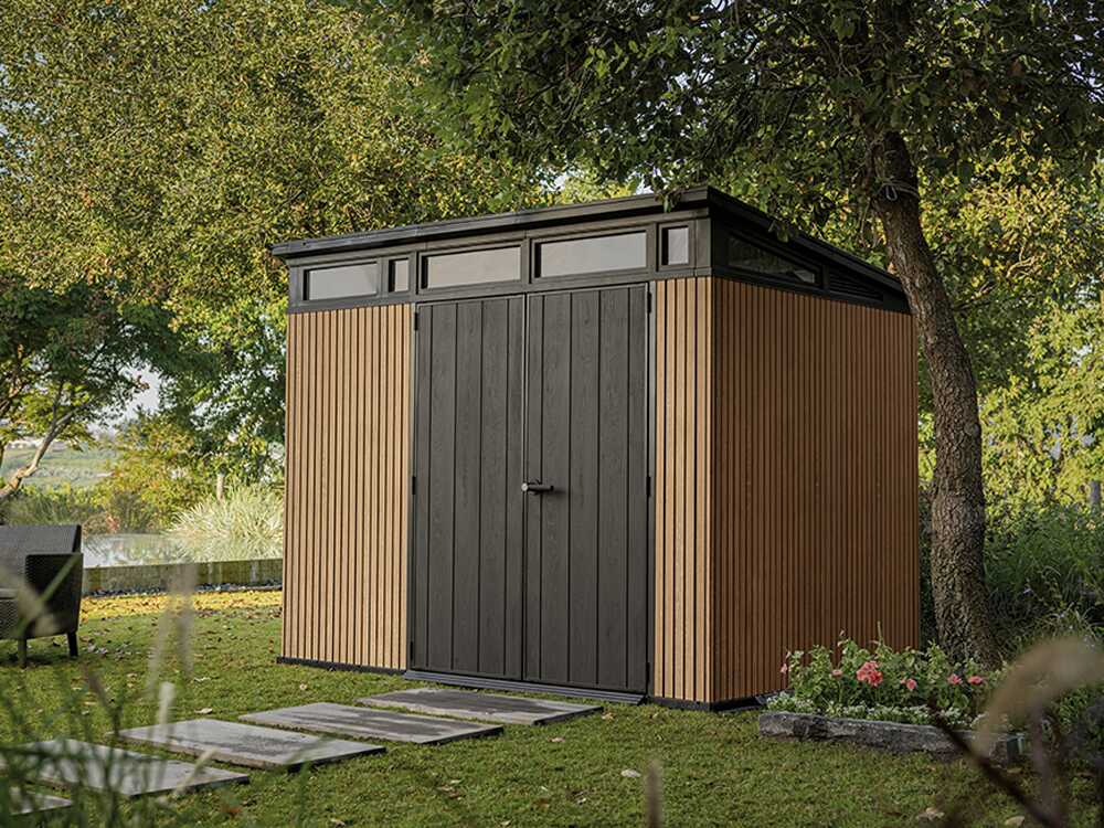 Keter Signature Venetian 9×7 – Caseta de jardín – Con puerta de doble hoja – 277x218x226 cm - Imagen 3