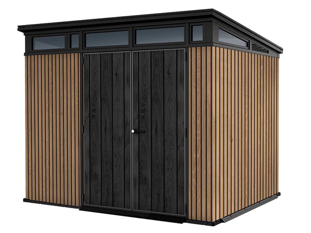 Keter Signature Venetian 9×7 – Caseta de jardín – Con puerta de doble hoja – 277x218x226 cm - Imagen 5